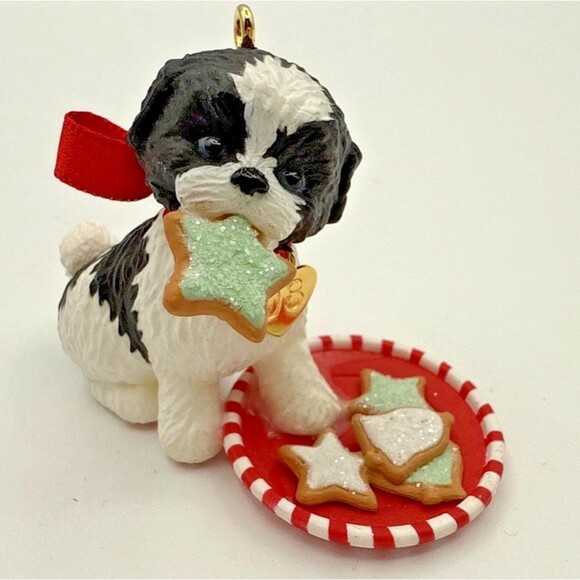 2008 Hallmark Puppy Love 18th Dog Series Shih Tzu Christmas Ornament Cookies - Picture 2 of 15